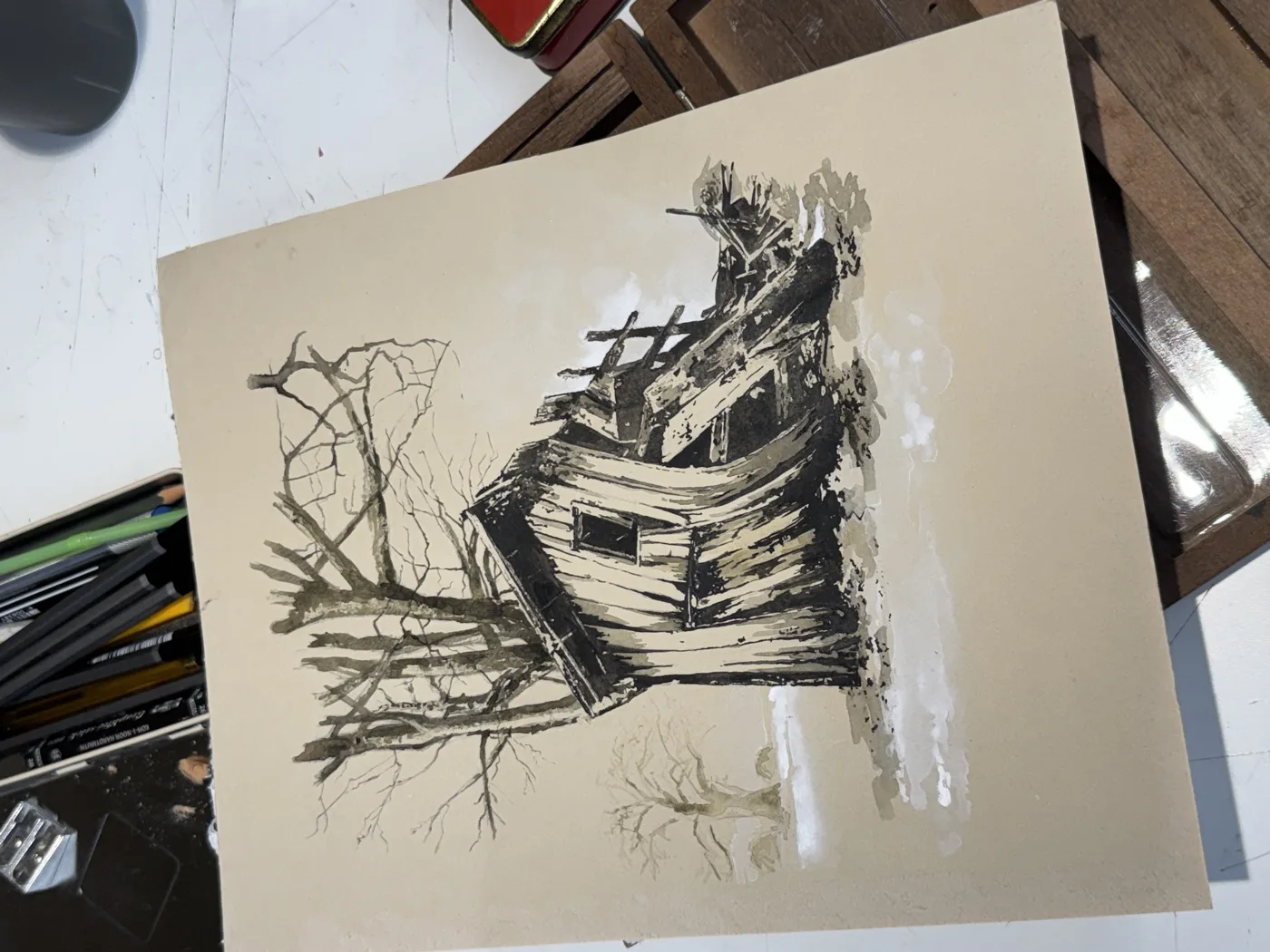 Aquarelle réalisée en cours