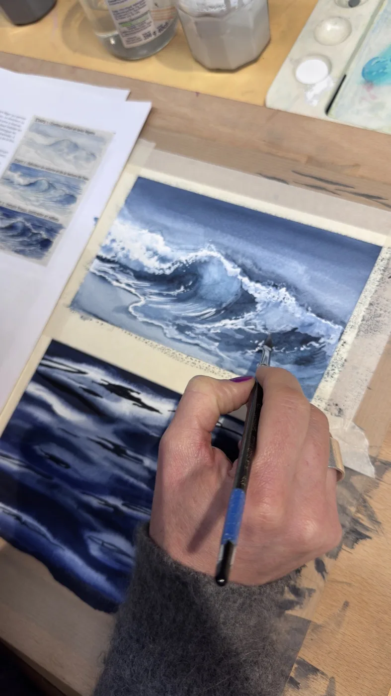 Aquarelle en cours de réalisation