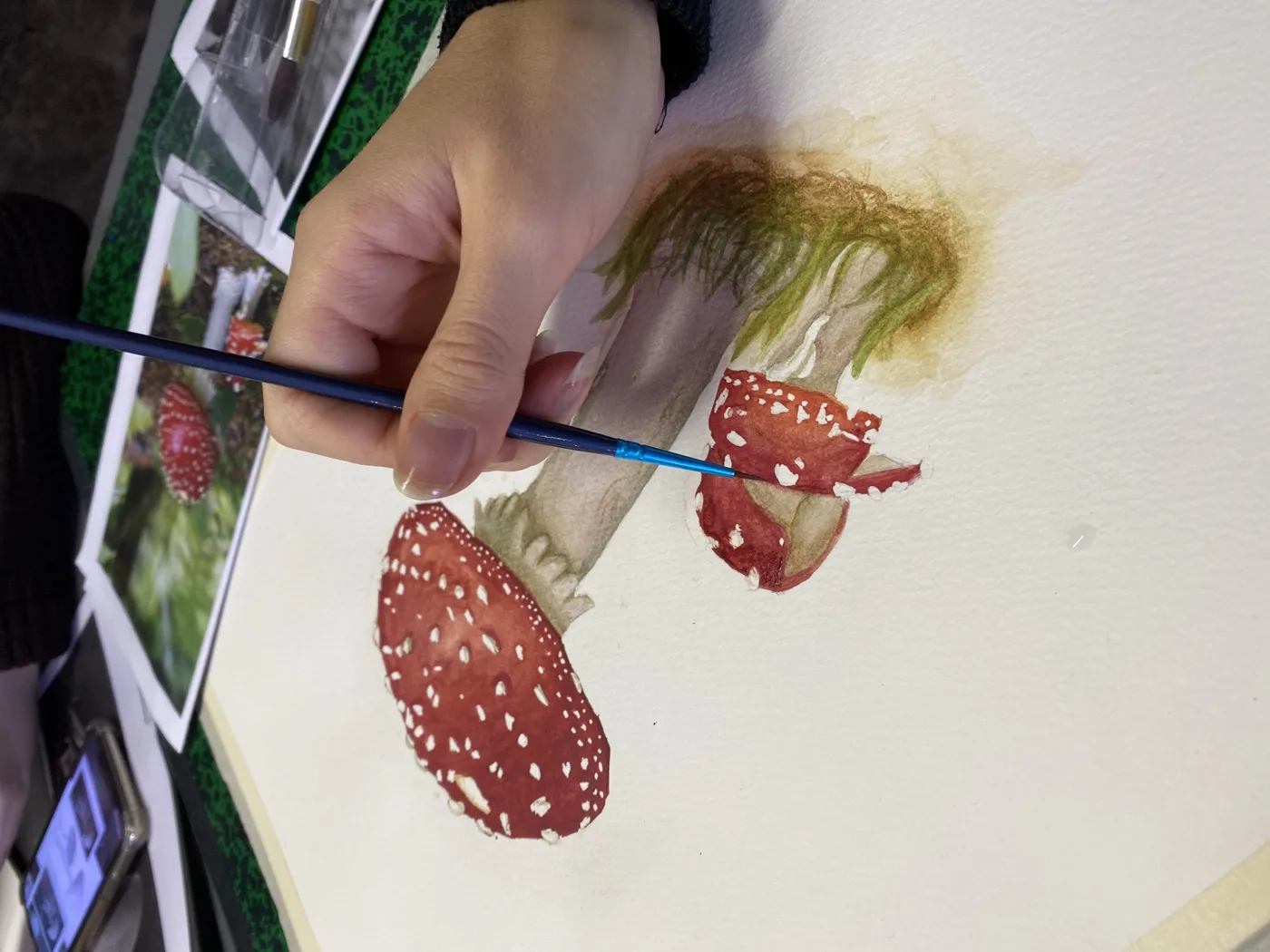 Aquarelle en cours de réalisation