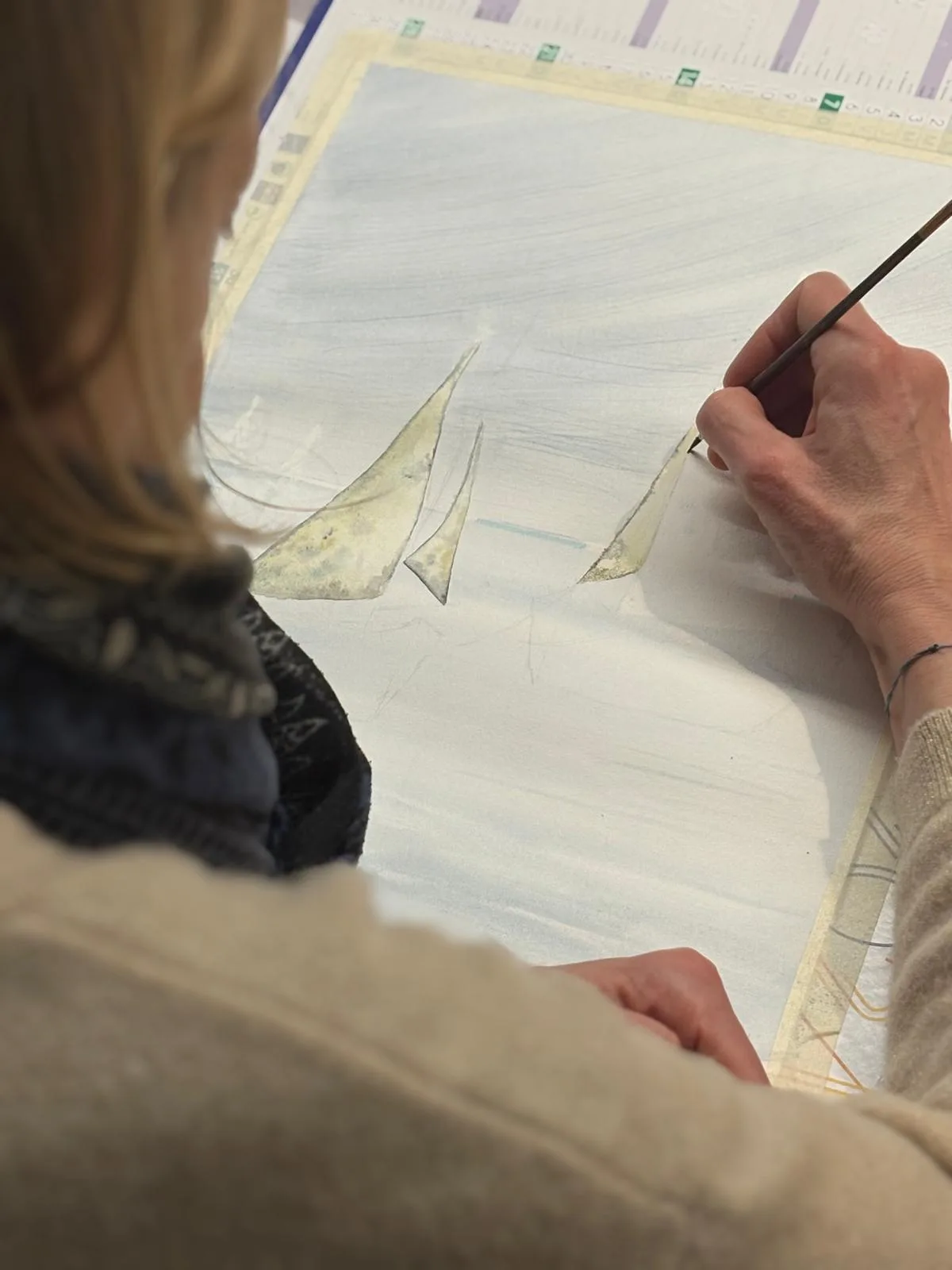 Voiliers en mer peints à l'aquarelle, atelier libre Bordeaux