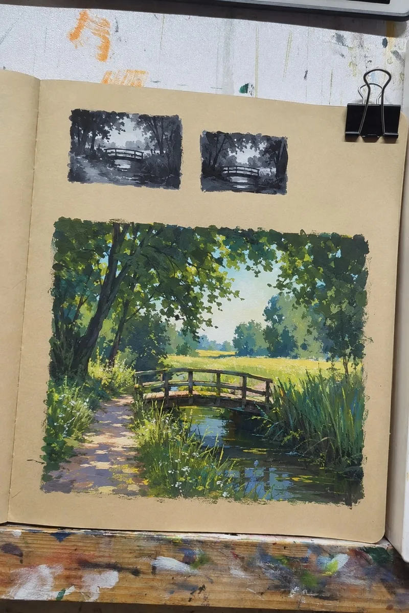 Gouache réalisée en cours