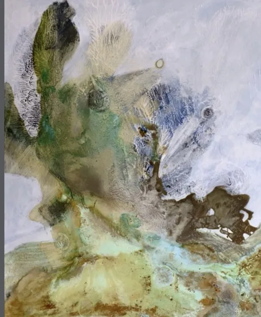 Peinture technique mixte réalisée en cours à Bordeaux