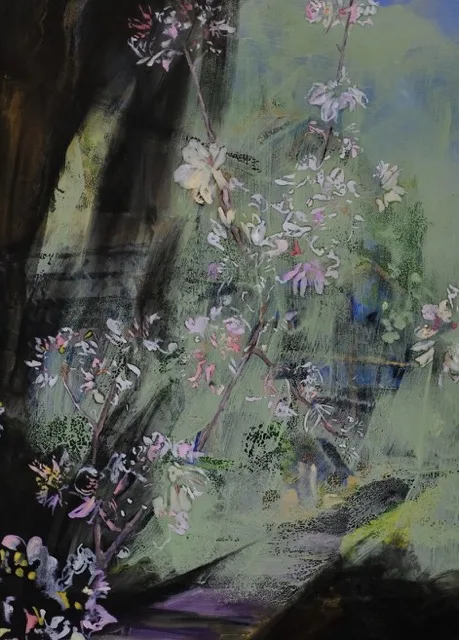 Peinture technique mixte réalisée en cours à Bordeaux