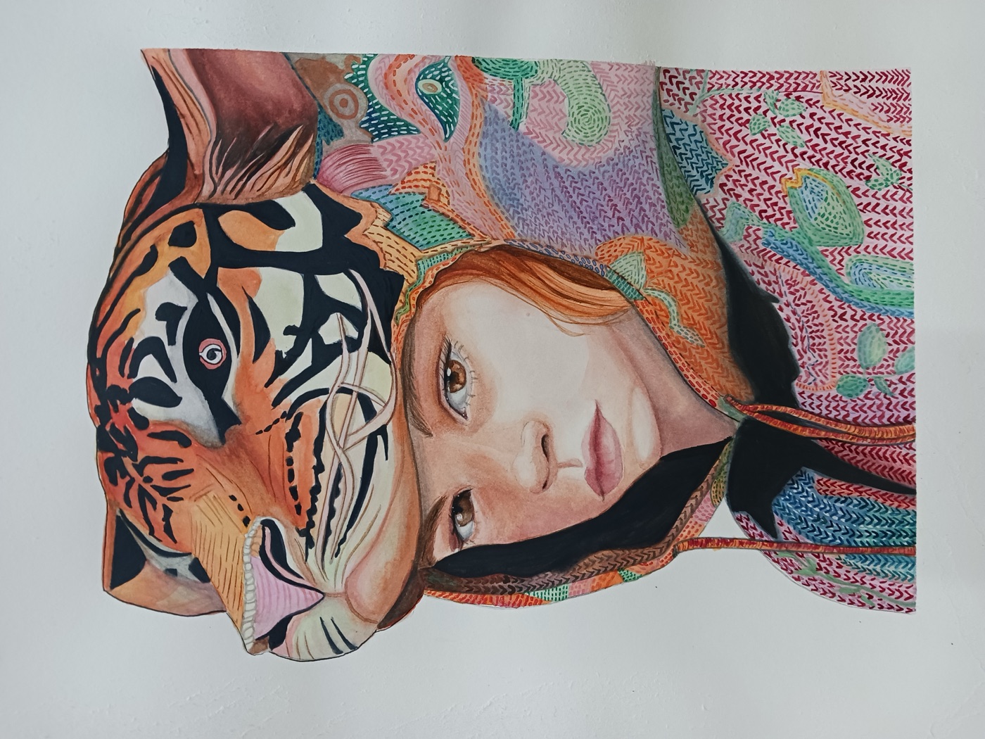 Portrait à l'aquarelle réalisé en cours
