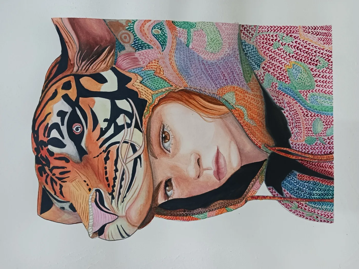 Portrait à l'aquarelle réalisé en cours
