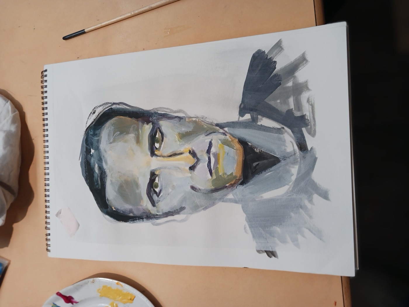 Portrait peint réalisé en cours