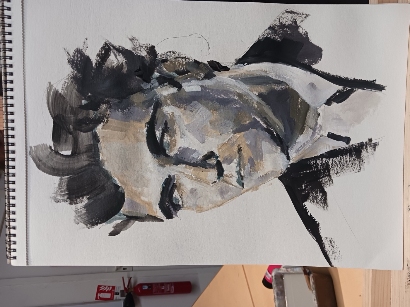 Portrait peint réalisé en cours